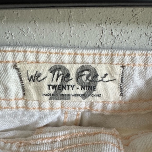 We the Free White Tan Embroidered Stripe Wide Leg Jeans Womens 29 Festival - Picture 4 of 6